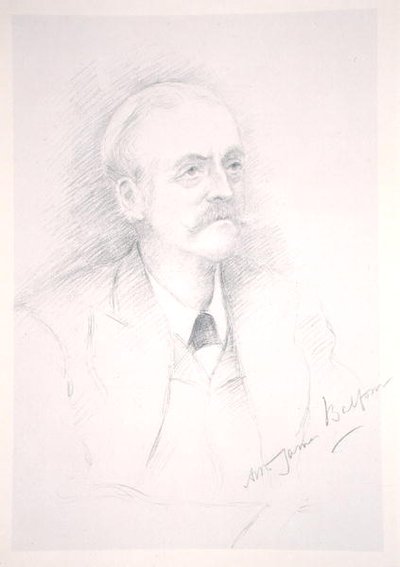 एंटेंटे कॉर्डियल पर एक एल्बम से सर आर्थर जेम्स बालफोर (1848-1930) का पोर्ट्रेट द्वारा नोएल डोरविल
