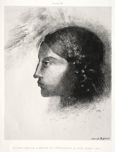 गोया के लिए श्रद्धांजलि: जागने पर मैं बुद्धिमान, 1885 की देवी को देखा। द्वारा ओडिलोन रेडन