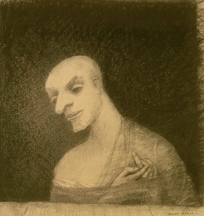 काल्पनिक चित्र, c.1881 (चाक और कागज पर लकड़ी का कोयला) द्वारा ओडिलोन रेडन