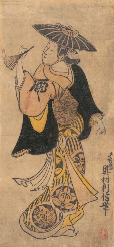 एक महिला के रूप में अभिनेता संजो कांटारो 1697-1763, सीए। 1730., सीए। 1730 द्वारा ओकुमुरा तोशिनोबु