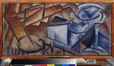 स्थिर वस्तु चित्रण। ओल्गा व्लादिमीरोवना रोज़ानोवा (1886-1918) द्वारा पेंटिंग, कैनवास पर तेल। रूसी कला, 20वीं सदी, अमूर्त कला। राज्य वी. सुरिकोव कला संग्रहालय, क्रास्नोयार्स्क (रूस)। द्वारा ओल्गा व्लादिमिरोव्ना रोज़ानोवा