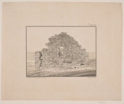 ग्रीनलैंड में चर्च के खंडहर। WA Graah के लिए चित्रण. ग्रीनलैंड के पूर्वी तट पर अनुसंधान यात्रा द्वारा डब्ल्यूए ग्राहम