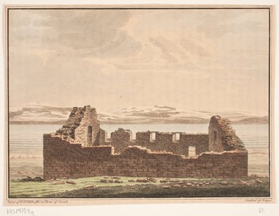 ग्रीनलैंड में चर्च के खंडहर। डब्ल्यूए ग्रेह के लिए चित्रण। ग्रीनलैंड के पूर्वी तट पर अनुसंधान यात्रा द्वारा डब्ल्यूए ग्राहम