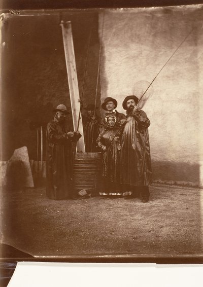 [द आर्टिस्ट, हिज मदर एंड फ्रेंड्स इन फिशिंग गारब], सीए। 1860. द्वारा ओलम्पे अगुआडो