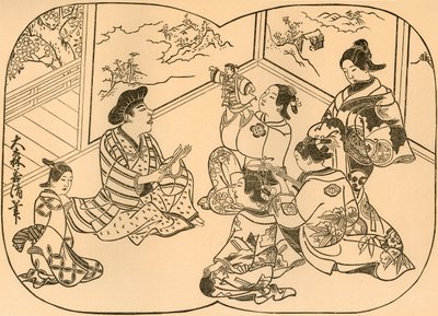 कठपुतलियों के साथ मनोरंजन, 1702, 1924। द्वारा ओमोरी योशिकियो