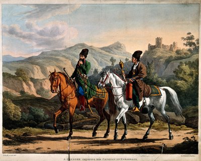 फारसी घोड़े की पीठ पर हुक्का धूम्रपान, सीए 1820 द्वारा ओर्लोव्स्की