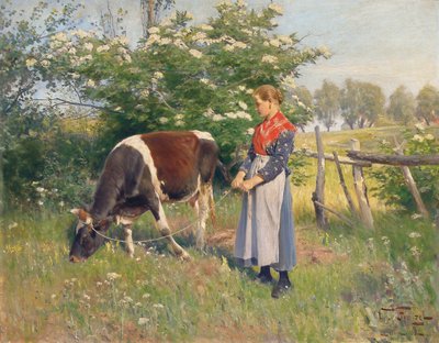 द मिल्कमिड, 1892 द्वारा Oskar Frenzel