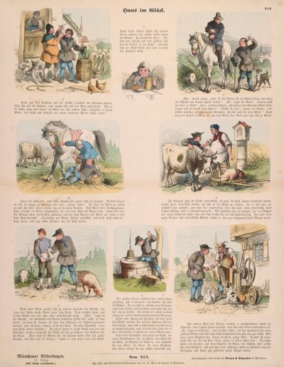 गस्ट वेइस, स्टटगार्ट, 1860 द्वारा प्रकाशित हस इन लक (ब्रदर्स ग्रिम के बाद) ब्रॉडशीट द्वारा Oskar Pletsch