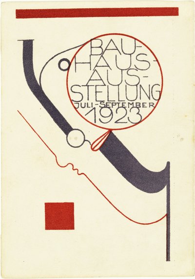 बॉहॉस प्रदर्शनी। पोस्टकार्ड, 1923। द्वारा Oskar Schlemmer