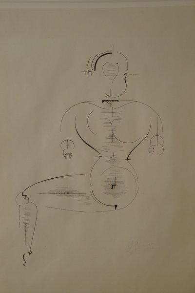 साइड से फिगर: फिगर H2 सीटेड, 1921। द्वारा ऑस्कर श्लेमर