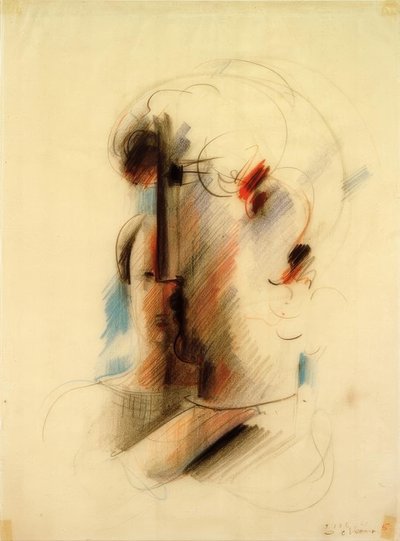 बायीं ओर बड़ा सिर और थोड़ा सिर द्वारा Oskar Schlemmer