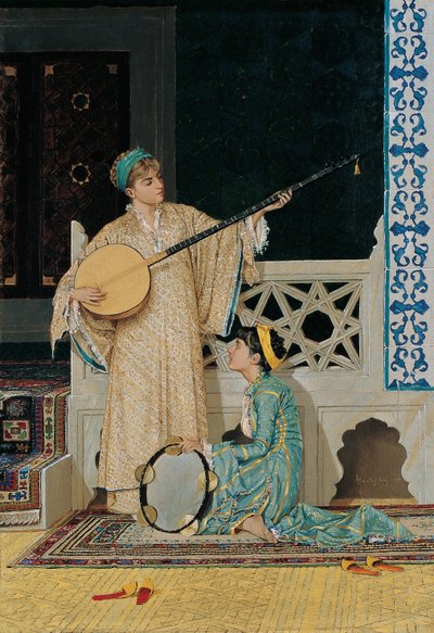 दो संगीतकार लड़कियां, 19 वीं शताब्दी की दूसरी छमाही। द्वारा Osman Hamdi Bey