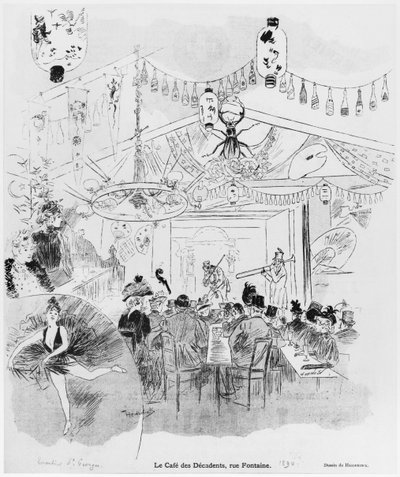 दशक कैफ़े, 16bis rue Fontaine, पेरिस, 1890 द्वारा ओसवाल्ड हेदब्रिनक