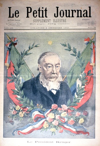 राष्ट्रपति क्रूगर, &39;ले पेटिट जर्नल&39; का फ्रंट कवर, 2 दिसंबर 1900 (रंगीन उत्कीर्णन) द्वारा ओसवाल्डो टोफानी