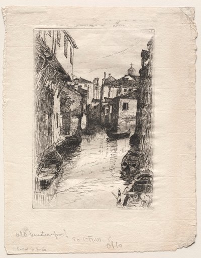 वेनिस में नहर, 1880। द्वारा ओटो एच. बाचेर
