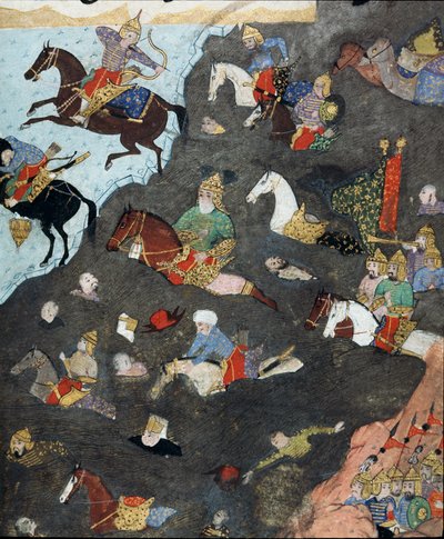 तुर्क साम्राज्य: "" सुल्तान मुराद III (1546-1595) की सेना एक नदी में एक नदी पार करती है""" 16 वीं शताब्दी का लघु। इस्तांबुल, टोपकापी सराय संग्रहालय पुस्तकालय द्वारा ओटोमन स्कूल