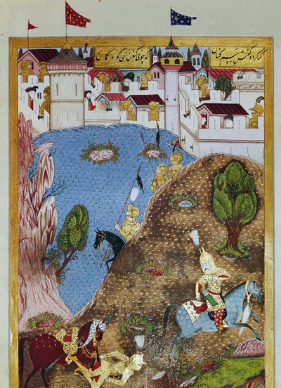 तुर्क साम्राज्य: सुल्तान सुलेमान (सुलेमान) का प्रतिनिधित्व मैंने कहा कि शानदार (1520-1566) और उसकी सेना ने बेलग्रेड शहर पर हमला किया। अरिफी (एमएस एच.1517) 1558 द्वारा 'सुलेमाननाम' से लिया गया लघुचित्र। टोपकापी सराय इस्तांबुल द्वारा ओटोमन स्कूल