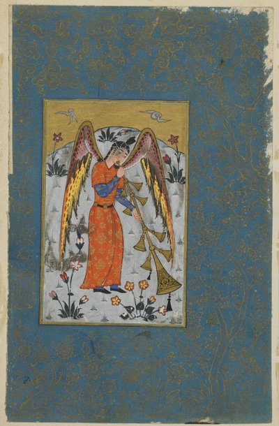 द एंजल इसराफिल, c.1580-90 द्वारा ओटोमन स्कूल