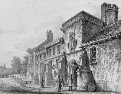 कॉलेज गेट और वार्डन लॉज विनचेस्टर, c.1830 द्वारा ओवेन ब्राउन कार्टर