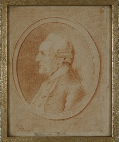 विल्हेम फ्रेडरिक बाख, 1782 (कागज पर लाल चाक) द्वारा पी। गुएले या गुलाल