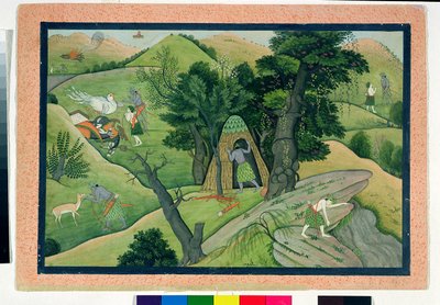 74.73 राम और लक्ष्मण, रामायण, कांगड़ा, हिमाचल प्रदेश, 1780 से सीता की खोज में भटक रहे थे द्वारा पहाड़ी स्कूल