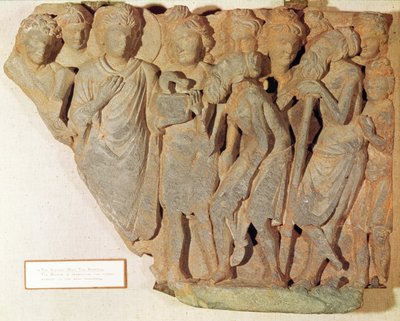 सर्प पर विजय, राहत देने वाले बुद्ध को चित्रित ब्राहमण, ग्रीको-बौद्ध शैली, प्रथम-चौथी शताब्दी में भयभीत सर्प को प्रस्तुत करना द्वारा Pakistani School