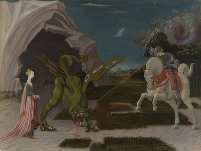 सेंट जॉर्ज और ड्रैगन। 1470 के आसपास द्वारा Paolo Uccello