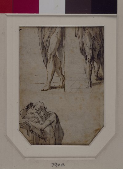 पुरुषों का अध्ययन (कलम और स्याही और कागज पर धोना) द्वारा Parmigianino