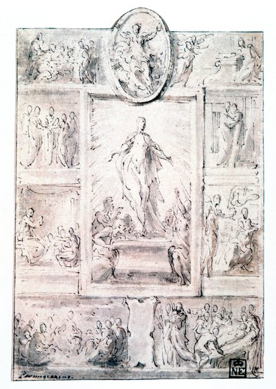 रचना स्केच, c1513-1540 द्वारा Parmigianino