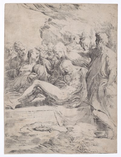बायीं ओर मुख वाली कब्र, 1529-1530., 1529-1530। द्वारा Parmigianino
