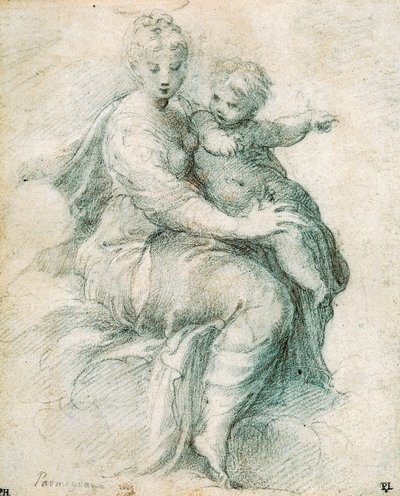 मैडोना एंड चाइल्ड ऑन द क्लाउड्स, c1525 द्वारा Parmigianino