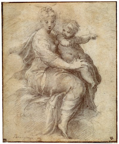 मैडोना एंड चाइल्ड ऑन द क्लाउड्स, c1525 द्वारा Parmigianino