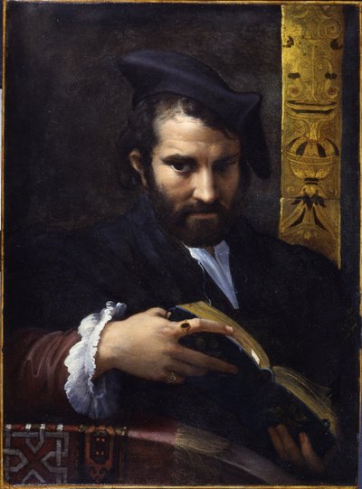 एक किताब के साथ एक आदमी का पोर्ट्रेट, 1524 सीए। द्वारा Parmigianino