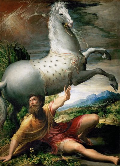 सेंट पॉल का रूपांतरण, सीए 1528 द्वारा Parmigianino