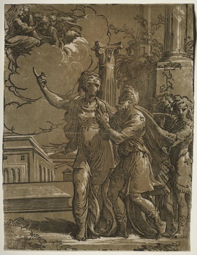 टिबर्टिन सिबिल और सम्राट ऑगस्टस, सी। 1,527-153,031। द्वारा Parmigianino