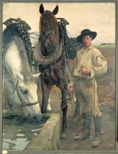 1884 में जल कुंड पर घोड़े द्वारा Pascal Adolphe Jean Dagnan Bouveret