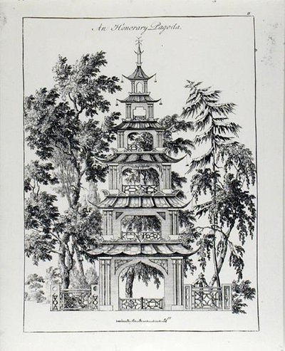 एक मानद शिवालय, 'चीनी वास्तुकला, नागरिक और सजावटी' से, 1759 प्रकाशित (उत्कीर्णन) (बी / डब्ल्यू फोटो) द्वारा पॉल डेकर