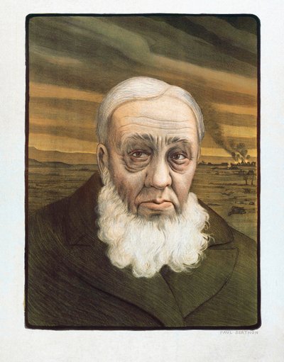 पॉल क्रूगर पोर्ट्रेट (1825-1904) (उत्कीर्णन) द्वारा पॉल (बाद) बर्थन
