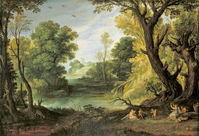 अप्सराओं और व्यंग्यकारों के साथ लैंडस्केप, 1623 द्वारा Paul Bril