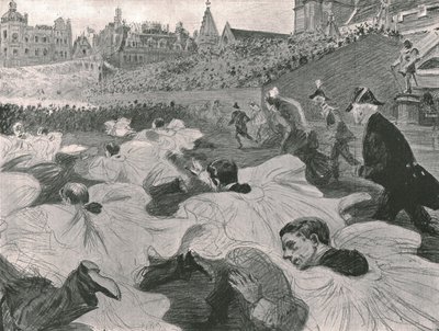राजा और रानी को अभय छोड़ने की जल्दबाजी में, 1902। द्वारा पॉल चार्ल्स रेनौर्ड