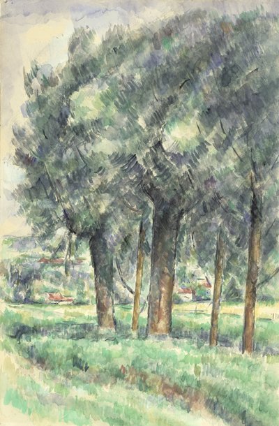 पेड़ों का समूह, 1877-80 द्वारा पॉल सेज़ेन
