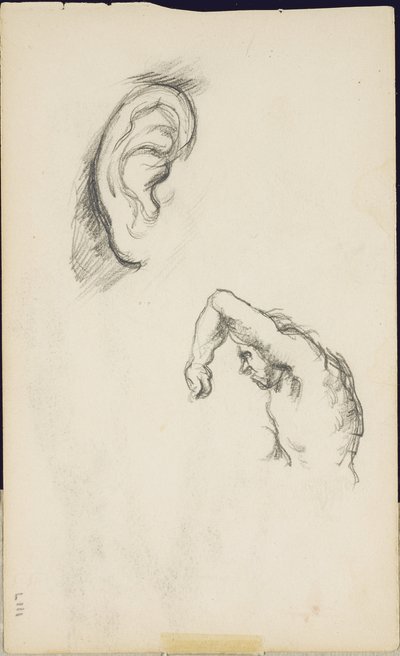 लुका सिग्नेरी के बाद के अध्ययन: एक कान और एक आदमी का एक चित्र, c.1877-80 द्वारा पॉल सेज़ेन