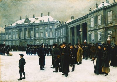 1902-1903 Amalienborg पैलेस में गार्ड का बदलना द्वारा पॉल फिशर