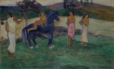 आकृति और एक घोड़े के साथ रचना, 1902। द्वारा पॉल गाउगिन