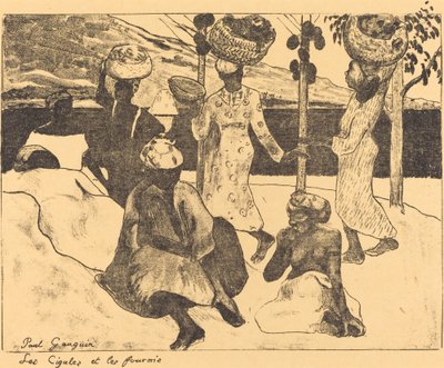 टिड्ड्स एंड एंट्स: ए मेमोरी ऑफ़ मार्टीनिक द सिकाडस एंड द एंट्स, 1889। द्वारा पॉल गाउगिन