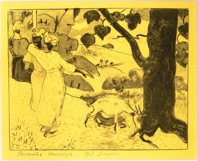 मार्टीनिक पैस्टोरल्स, वोल्पिनी सूट से: लिथोग्राफिक ड्रॉइंग्स, 1889., 1889। द्वारा पॉल गाउगिन