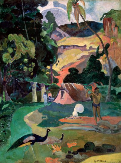 मातमो मृत्यु। मोर के साथ लैंडस्केप, 1892 द्वारा Paul Gauguin
