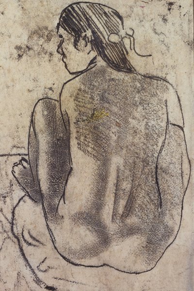 पीछे से ताहिती न्यूड बैठे, c.1902 द्वारा Paul Gauguin