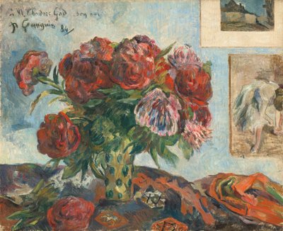 फिर भी जीवन Peonies के साथ, 1884। द्वारा पॉल गाउगिन
