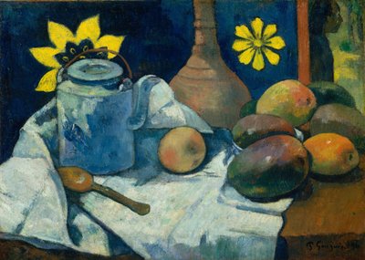स्टिल लाइफ विथ टीपोट एंड फ्रूट, 1896 द्वारा Paul Gauguin